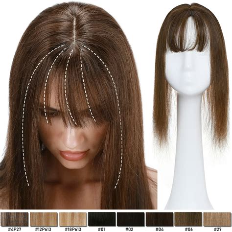 Sego Clip In Topper For Women With Bangs 120 Density Remy Human Hair