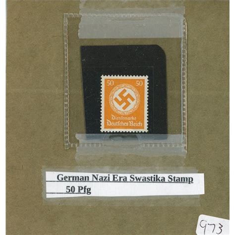 German Nazi Era Swastika Stamp 50pfg