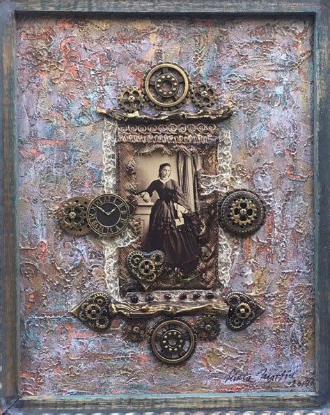 Assemblage Art Mixed Media She Loved To Read Altered Cabinet Card
