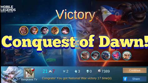 Conquest Of Dawneasy Win 🏆mobile Legendsbangkawatv Youtube