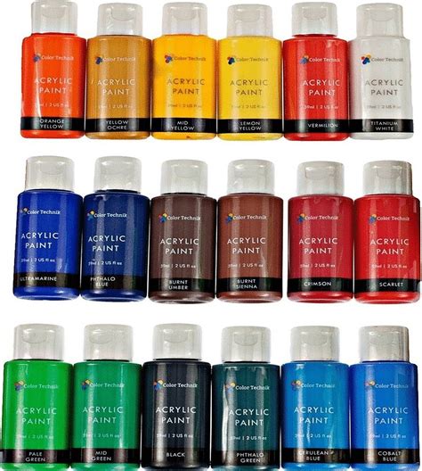 Acrylic paint is not really waterproof. Acrylic Paint Set By Color Technik, Artist Quality, LARGE ...