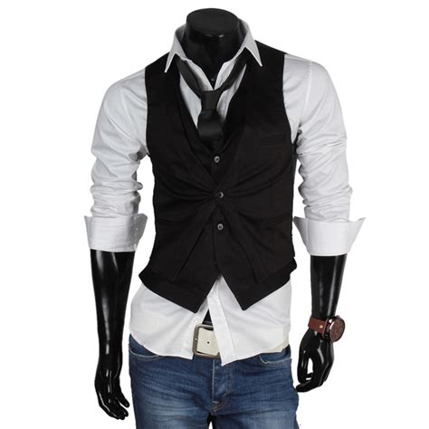 Auch die idee, das gesamte outfit in schwarz zu tünchen, hat sich bis heute gehalten. TAZZIO Herren Weste 85931 Hochzeit Party Club Anzug Jacke ...