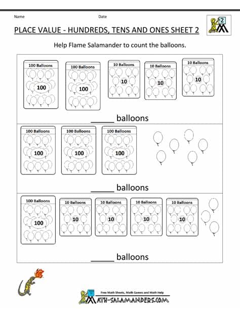 Second Grade Place Value Worksheets