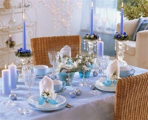 Blue Christmas Dinner Table