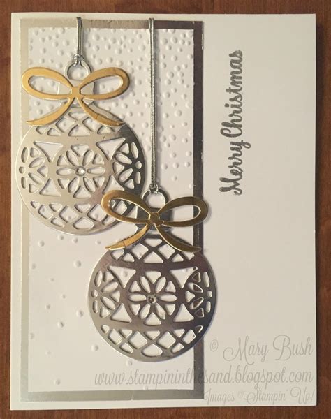 Stampin In The Sand Card Stampin Up Delicate Ornaments Christmas Card