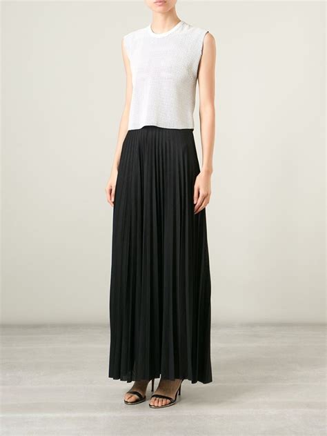 Theory Pleated Maxi Skirt In Black Lyst