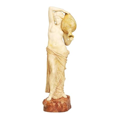 Goldscheider Art Nouveau Cold Painted Earthenware Statue Of A Nude