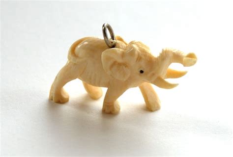 Pre Ban Ivory Elephant Pendant Carved Ivory Bracelet Charm