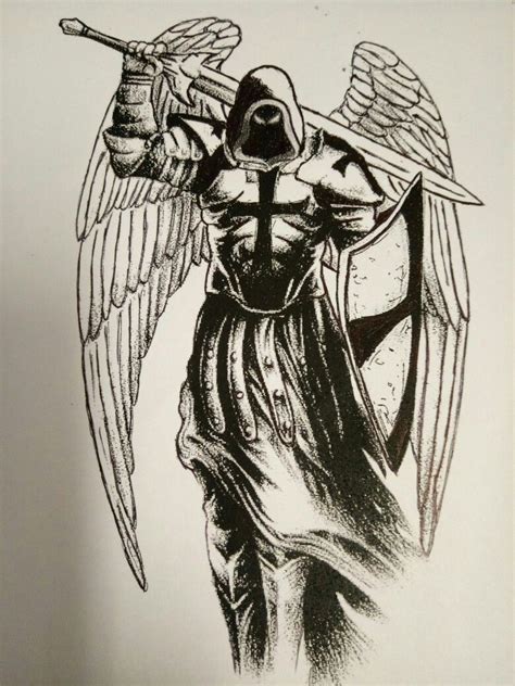 Angel Warrior Tattoo Drawings