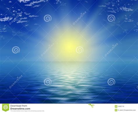 Sun Blue Sky And Ocean Royalty Free Stock Images Image