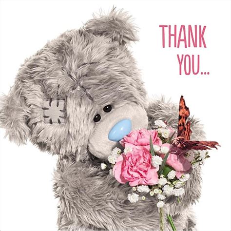 3d Holographic Thank You Me To You Bear Card