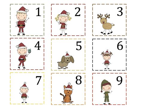 Printable Cute Christmas Numbers