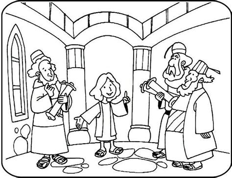 Jesus Goes To The Temple Coloring Page Jesus In The Temple Sunday