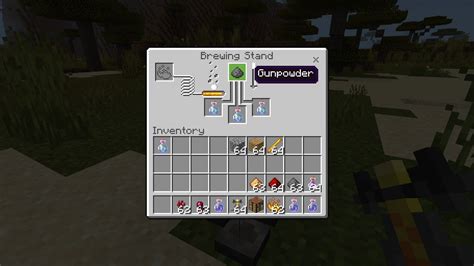 In the brewing stand menu, you place ingredients in the top box and the potions are created in the bottom three boxes. How to Make a Poison Potion in Minecraft