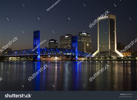 City Of Jacksonville Florida At Night Stock Photo 9850552 Shutterstock
