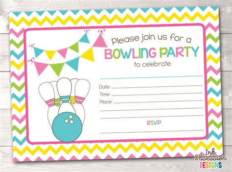 These can come in useful for family parties, social group the final type of invitation template is a blank party invitation. Printable Bowling Party Invitation Fill in the Blank Birthday