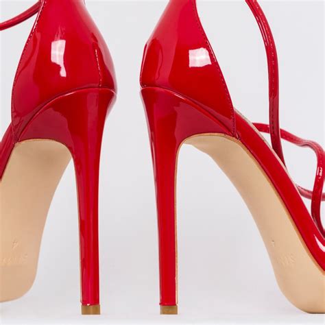 Alexia Red Patent Strappy Stiletto Heels