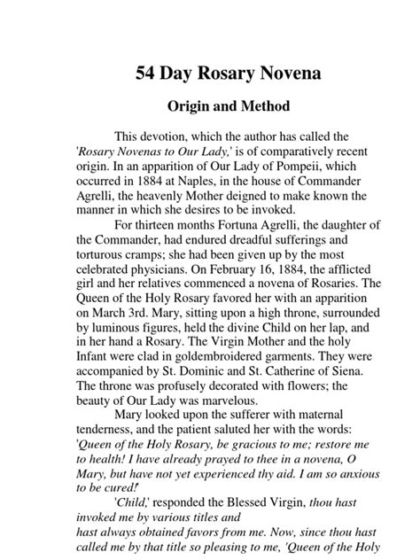 54 Day Novena Rosary Rosary Mary Mother Of Jesus