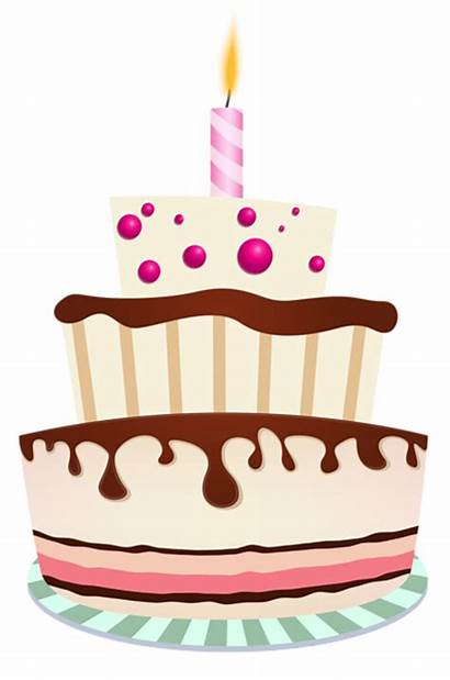Cake Birthday Clipart Candle Transparent Cakes Unlit