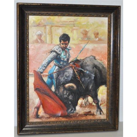 The Matador And The Bull Oil Painting By R Basso Chairish