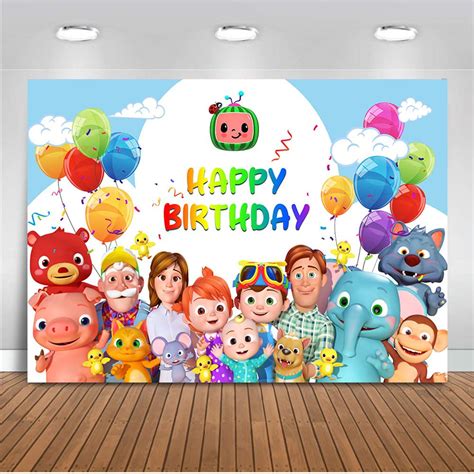 Birthday cake (owned by melon). Cocomelon Family theme Photo Backdrops Children Birthday ...