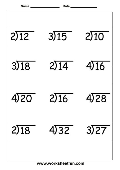 Division worksheets