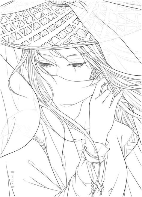 Instant Download Chinese Coloring Page Anime Lineart Drawings Art
