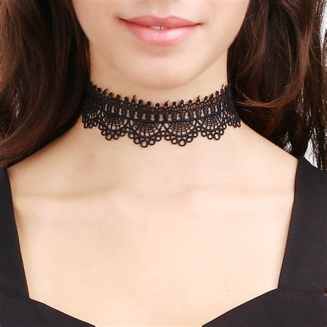 If You Vintage Hollow Out Lace Flower Sexy Choker Necklaces For Women Leather Chain Collar