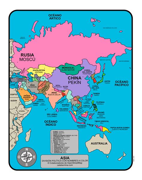 Mapa Del Continente Asiatico Xili