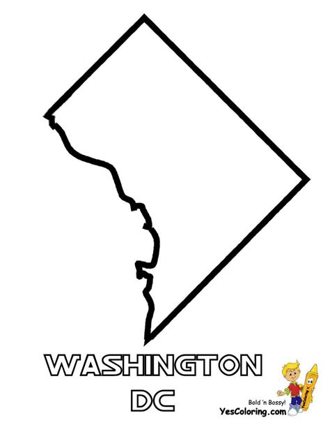 Washington Dc Map Outline Dc Map Outline District Of Columbia Usa