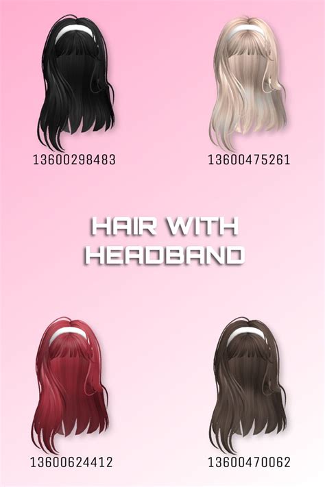 Hair With Headband Codes In Black Brown Red And Blonde Ugc By