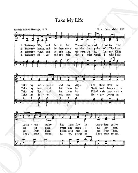 Take My Life And Let It Be Hymn Lyrics Sheet Music Art Hymn Art Hymn