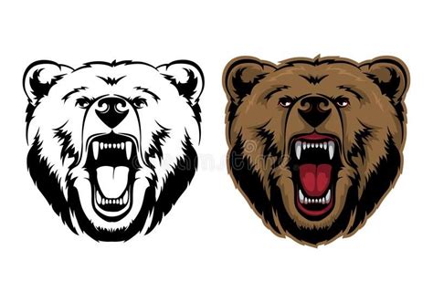 Grizzly Bear Mascot Head Vector Graphic Vector Illustration Grizzly