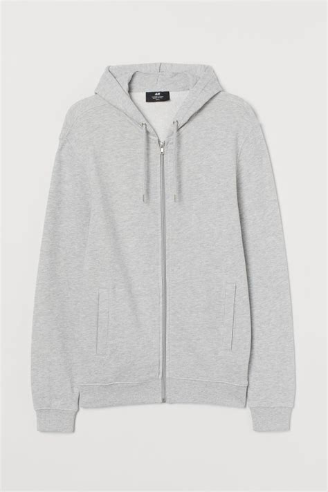 regular fit zip through hoodie grey marl men handm ie jackets grey zip up hoodies hooded