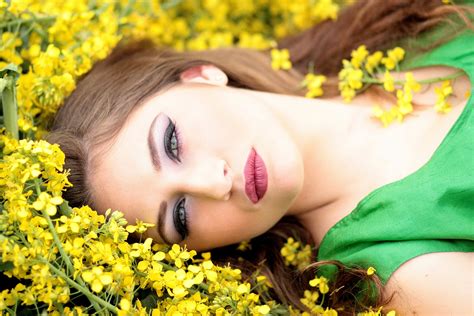 Free Images Nature Grass Plant Girl Woman Flower Model Spring Green Clothing Yellow