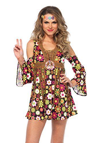 Leg Avenue Womens 2 Pc Starflower Hippie Costume With Dress Headband