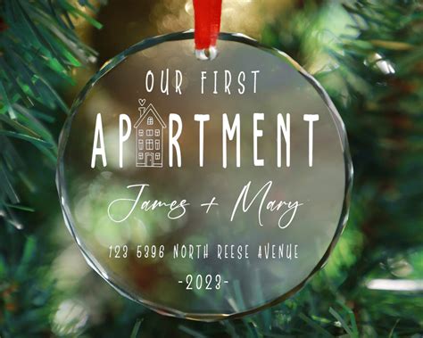 Our First Apartment Ornament Personalized Glass Ornament First