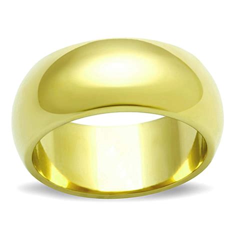 K Gold Ion Plated Stainless Steel Mm Wide Wedding Band Womens Sizes Stainless