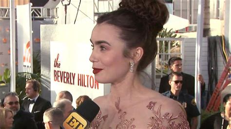 Lily Collins Shuts Down The Golden Globes Red Carpet In Stunning Gown