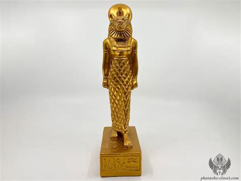 The Golden Sekhmet Healing Statue Made With Stone And Coated Etsy