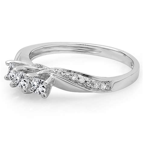 Buy 37 Mm 050 Carat Ctw 10k White Gold Princess And Round Diamond