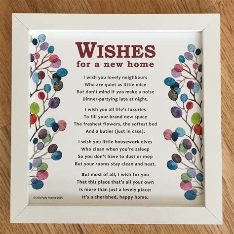 Check spelling or type a new query. Framed poem: 'Wishes for your new home' framed print | Etsy | New home wishes, New home poem ...