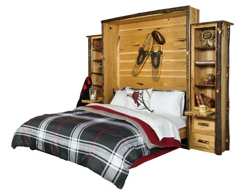 Rustic Hickory Queen Murphy Bed Is Beautiful For A Hunting Lodge Or Log
