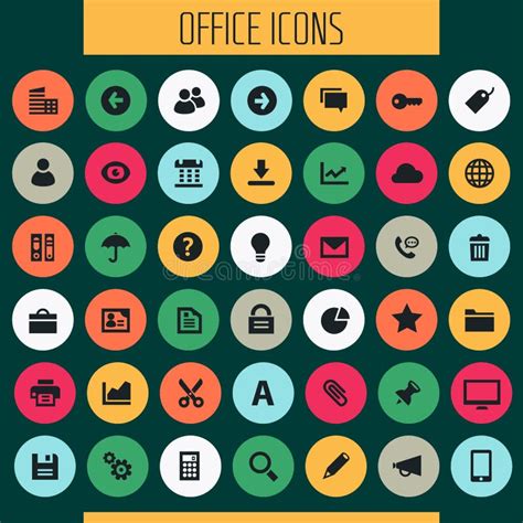Big Ui Ux And Office Icon Set Stock Vector Illustration Of Login