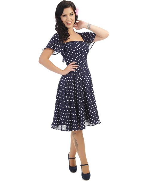 Collectif Vintage Juliet Retro 1950s Polka Dot Swing Dress