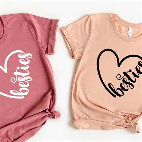 Besties Heart Shirts Sisters Matching Tees Best Friends Etsy