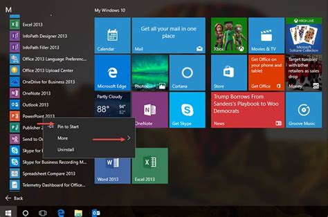 Pin To Start Pin To Taskbar ของ Windows 10 คืออะไร Windowssiam