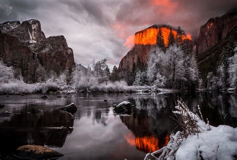Landscape Snow Yosemite National Park Wallpapers Hd Desktop And