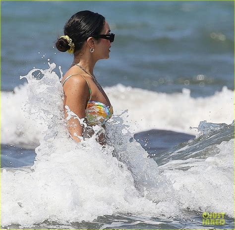 Vanessa Hudgens Wears Colorful Bikini For Beach Day In Italy Photo 4796537 Bikini Stella