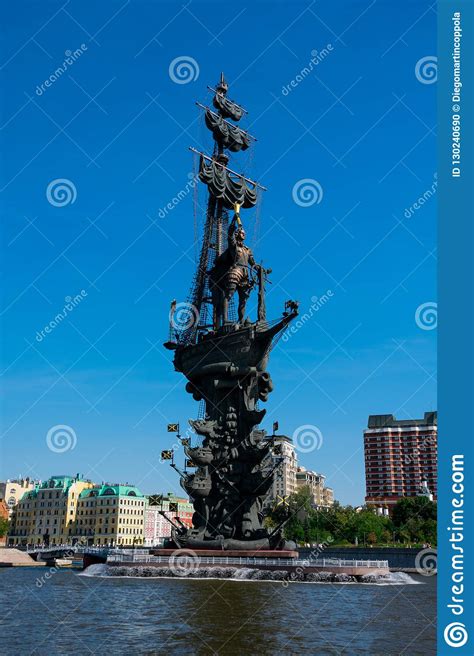 Peter The Great Statue A 98 Metre High Monument Editorial Image